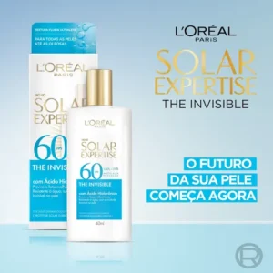 Protetor Solar Facial FPS 60, Textura Aquosa Ultraleve, Proteção Avançada Anti-Idade, Cor 2.0, Expertise The Invisible L’Oréal Paris Solar 40g - Imagem 11