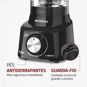Liquidificador L-900 Fb Turbo 900w 2,7 Litros Preto Mondial - Imagem 7
