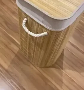 Vittak Cesto De Roupa Bambu 72 Litros Dobrável Retangular Com Tampa E Forro - Imagem 11
