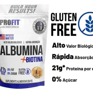 Suplemento Em Pó Profit Labs Albúmina Sabor Paçoca Em Refil De 1000g - Imagem 5