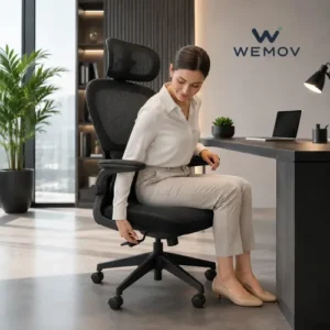 Cadeira De Escritório Ergonomica Wemov Confort Giratoria Resistente Reforçada 180kg Confortável Reunião - Imagem 6
