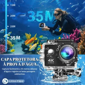 Câmera De Ação À Prova D'água Hd 4k 2 Baterias+32gb Memória - Imagem 5