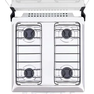 Fogão de chão Atlas Coliseum Plus A Gás 4 queimadores Branco com Mesa de Inox Porta com visor e Forno de 50 Litros - Imagem 4