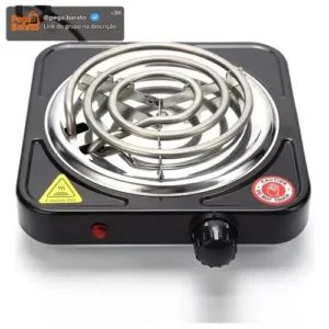 Fogareiro Elétrico Bak 1 Boca Preto 1000W Portátil para Camping - Imagem 1