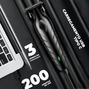 Máquina De Corte Acabamento Profissional Com Aparador De Nariz Cabelo Pelo Barbear Maquininha Detalhes Sem Fio Preto Catálogo - Imagem 7