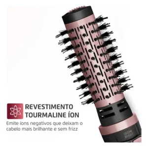 Escova Rotativa Mondial Ceramica Tourmaline Ion 3x1 Erb-01 Rosa 127/220v - Imagem 3