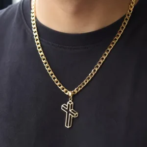 Kit Grumet Cordão Banhada A Ouro 70 Cm + Pulseira E Pingente - Imagem 4