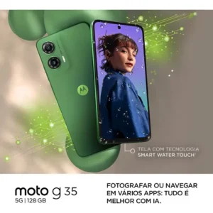 Smartphone Motorola Moto g35 5G - 128GB 12GB (4GB RAM+8GB Ram Boost) e Camera 50MP com AI NFC Tela 6.7" com Superbrilho - Verde - Vegan Leather - Imagem 3