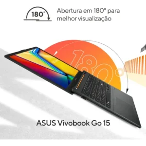 Notebook ASUS VivoBook Go 15 AMD Ryzen 5 7520U 8GB 512GB SSD KeepOS Tela 15,6" FHD Mixed Black - E1504FA-NJ732 - Imagem 7