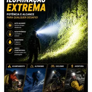 Lanterna De Cabeça Led Recarregável Farol Bike 3 Leds Zoom 300m Alta Potência Pesca Trilha Camping - Imagem 4