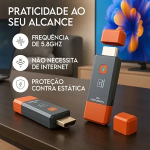 Transmissor Receptor Hdmi Sem Fio Wireless 1080p Full Hd 50m Metros Transmite Espelha Tv Ps5 Video Pc Notebook D Densen - Imagem 5