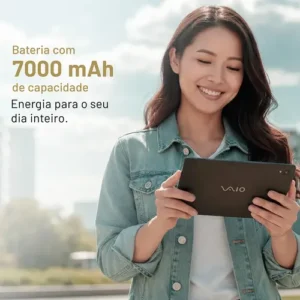 Tablet VAIO TL10 8GB 128GB Octa-Core, Tela 10.4” 2K, 4G WiFi, Câmera 8MP + Selfie 5MP, 7000mAh, Android 13, com Teclado de Conexão Inteligente – Preto - Imagem 8