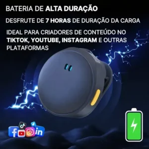 Microfone Lapela Mymotors Preto Sem Fio Tipo C - Imagem 5