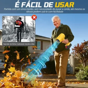 Soprador De Folhas Elétrico Bateria Jardinagem Portatil 48v - Imagem 8