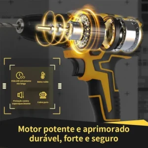 Parafusadeira Furadeira Impacto Chaves 48v 2 Baterias Maleta - Imagem 3