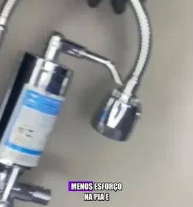 Torneira com Filtro para Cozinha Bica Flexível Móvel Em Abs Carbon Block Purificador De Agua Com Refil Instalado Registro 1/4 de Volta Gourmet Parede Luxo Chuveirinho 2 Modos de Jatos - Imagem 20