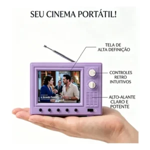 Mini Tv Portátil Retrô, Tela Usb Hd Recarregável De 2,4 - - Imagem 7