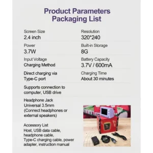 Mini Tv Retrô 2.4 Polegadas Com 8gb E Desenhos Clássicos - Imagem 7