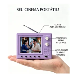 Mini Tv Portátil Retrô, Tela Usb Hd Recarregável De 2,4 - Imagem 7