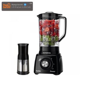 Liquidificador Mondial Turbo Power L-99-FB Preto com Filtro 3 Velocidades 550W - Imagem 1