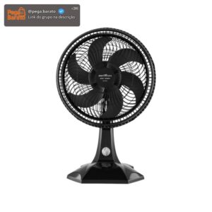 Ventilador de Mesa Britânia BVT301 30cm - 6 Pás 3 Velocidades Preto - Imagem 1