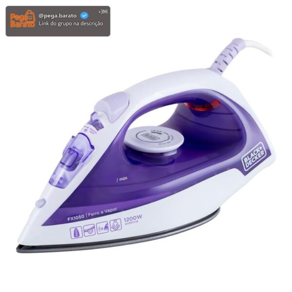 Ferro de Passar Roupa a Vapor e a Seco Black+Decker FX1050 Branco e Roxo