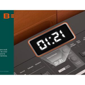 Lavadora de Roupas Brastemp 15kg Cesto Inox 4 Programas de Lavagem Cinza BWT15A9 - Imagem 4