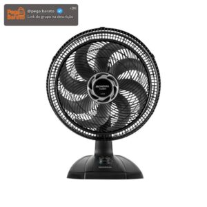 Ventilador de Mesa Mondial Turbo NVT-40-8P-B 40cm 8 Pás 3 Velocidades Preto e Prata - Imagem 1