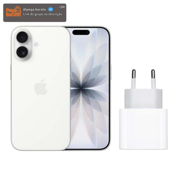 Smartphone Apple iPhone 17 256GB Branco - 5G + Carregador Apple USB-C 20W Original