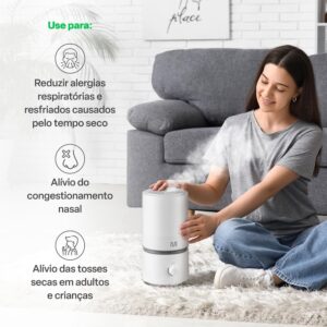 Umidificador Ultrassônico Easy Air 1.8L Branco Multi Saúde - HC290 - Imagem 3