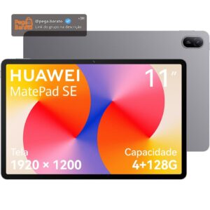 Tablet, HUAWEI MatePad SE 11, 4+128GB, Tela HUAWEI FullView de 11" para Conforto Visual，Superbateria de 7700 mAh 22,5W，Câmera Traseira 8 MP，Câmera Frontal 5 MP，Cinza Nebula - Imagem 1
