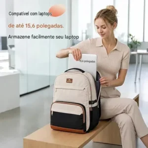 Mochilas Notebook Feminina, Mochilas Viagem Mochilas Escolar,Notebook Para 15.6 Polegadas Impermeável Reforçada Antifurto Viagem Para Uso Diário,Estudantes,Negócios E Trabalho Matein Preto E Branco - Imagem 3