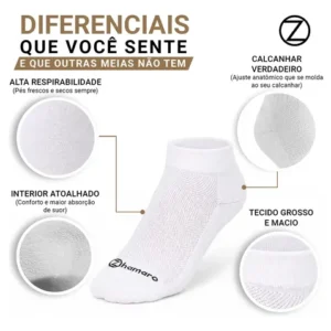 Kit 10 Pares Meias Zhamaro Algodão Cano Curto Atoalhada - Imagem 6
