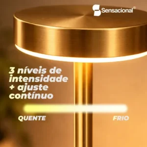 Luminária Mesa Abajur Led Dimerizável Sem Fio Recarregável Sensacional Touch Ajustavel Toque Decorativo - Imagem 5