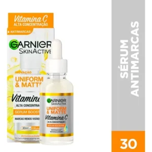 Sérum Facial Antimarcas Vitamina C, Niacinamida e Ácido Salicílico Reduz Marcas Visivelmente Controla Oleosidade com Efeito Matte, Hidrata e Uniformiza a Pele Uniform & Matte Garnier 30ml - Imagem 3