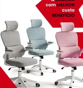 Cadeira Escritório Ergonômica Sweet Studio B07 Cinza Com Suporte Lombar - Imagem 2