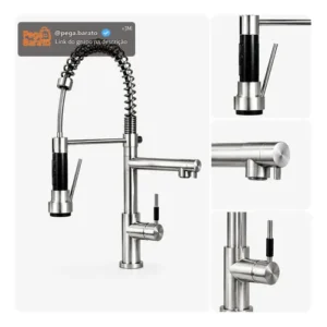 Torneira Gourmet Monocomando Para Cozinha Inox 304 - Imagem 1