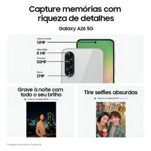 Celular Samsung Galaxy A26 5g 256gb, 8gb Ram, Câmera De 50mp, Ip67, Tela Super Amoled 6.7 , Nfc - Preto - Imagem 3