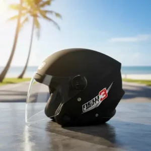 Capacete moto aberto pro tork new liberty three preto fosco tamanho 56 desenho solid viseira cristal - Imagem 3
