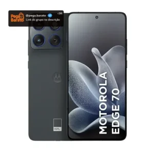 Smartphone Motorola Edge 70 5g - 256gb 24gb (8gb Ram+16gb Ram Boost), Ultrafino, 3 Cameras 50mp, Tela 1.5k Extreme Amoled 120hz - Preto - Imagem 1