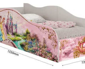 Cama Infantil Juvenil Princesas Rosa Montessori Com Colchão - Imagem 2