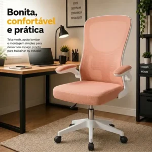 Cadeira de Escritório Mônaco Giratória com Altura Ajustável | Cor Rosa Magazine Decor - Imagem 8