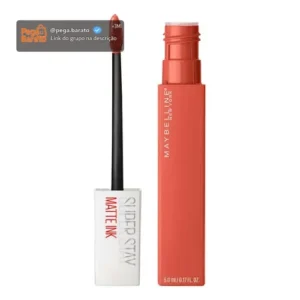 Batom Líquido Matte Longa Duração 16H Não Transfere Cor Intensa Acabamento Matte Confortável Aplicador Preciso Cor 70 Amazonian Nude Amarronzado SuperStay Matte Ink Maybelline NY 5ml - Imagem 1