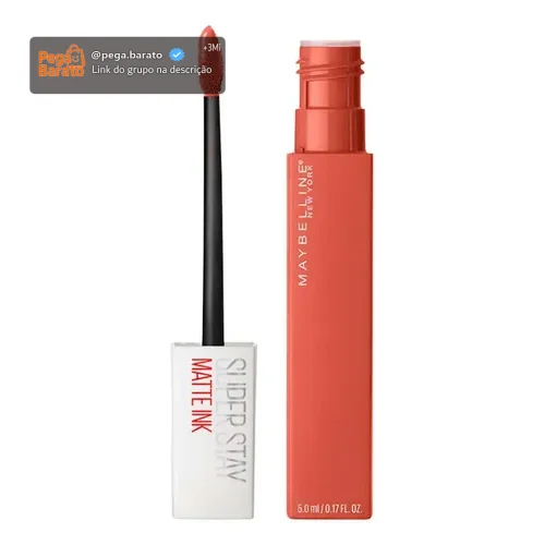 Batom Líquido Matte Longa Duração 16H Não Transfere Cor Intensa Acabamento Matte Confortável Aplicador Preciso Cor 70 Amazonian Nude Amarronzado SuperStay Matte Ink Maybelline NY 5ml