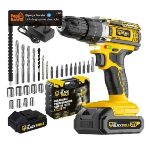 Parafusadeira E Furadeira Impacto The Black Tools Tb-21pw 3/8 Cor Amarelo Frequência 50/60 Hz - Imagem 1