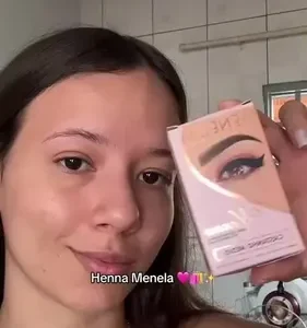 Henna Menela Castanho Escuro Padrão Profissional Para Designer De Sobrancelhas 2.5g Com Fixador E Nanotecnologia Completo - Imagem 34