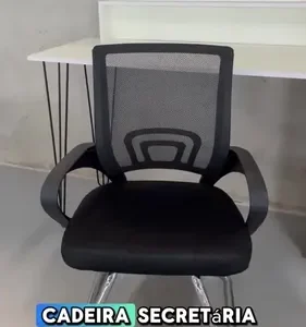 Cadeira de Escritório Secretária Base Fixa com Estofado de Mesh Império Brazil Business Cor Preta - Imagem 13