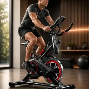 Bicicleta Ergométrica Bike Spinning Fitness Hardline Treino em Casa Academia Exercícios Cardio e Emagrecimento Design Confortável e Ajustável Vertical Silenciosa - Imagem 2