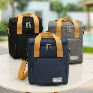 Bolsa Térmica Lancheira Marmita 12L Média Cerveja Comida Bebidas Academia Trabalho Escola Passeio Alça Ajustável e Removível Conserva Quente E Frio Cor Preta Tche Amo - Imagem 11