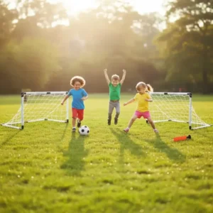 Kit Mini Golzinho Duas Trave Futebol Gol Infantil Bola - Imagem 2